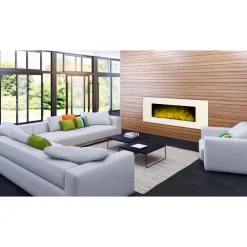 Cheminée électrique murale White Loft XXL 120 cm - LED 12 couleurs CHEMIN' ARTE