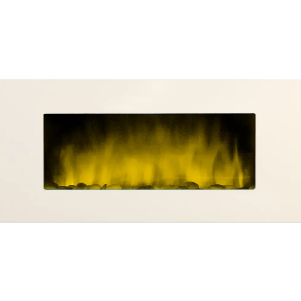 Cheminée électrique murale White Loft XXL 120 cm - LED 12 couleurs CHEMIN' ARTE