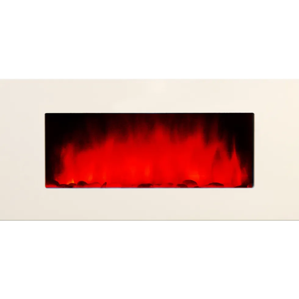 Cheminée électrique murale White Loft XXL 120 cm - LED 12 couleurs CHEMIN' ARTE