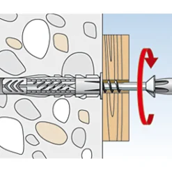 Chevilles nylon fixation légère UX avec collerette FISCHER