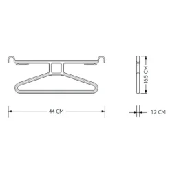 Cintre polyvalent pour penderie en nylon renforcé gris AMBOS