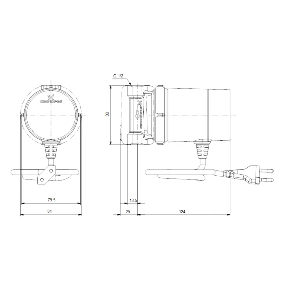 Circulateur de bouclage d'eau chaude sanitaire Comfort 15-14 B TDT GRUNDFOS
