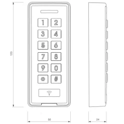 Clavier et lecteur RFID ASK2 autonome 125 KHz - 999 utilisateurs Izyx