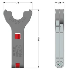 Clé de réglage 809 pour pieds de meuble en ABS Smile 450 CAMAR