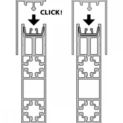 Clip pour profil de masquage AvanTech YOU et Actro pour système Cadro HETTICH