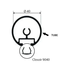 Closoir - pour main courante aluminium 540 S - 9040 RIVINOX