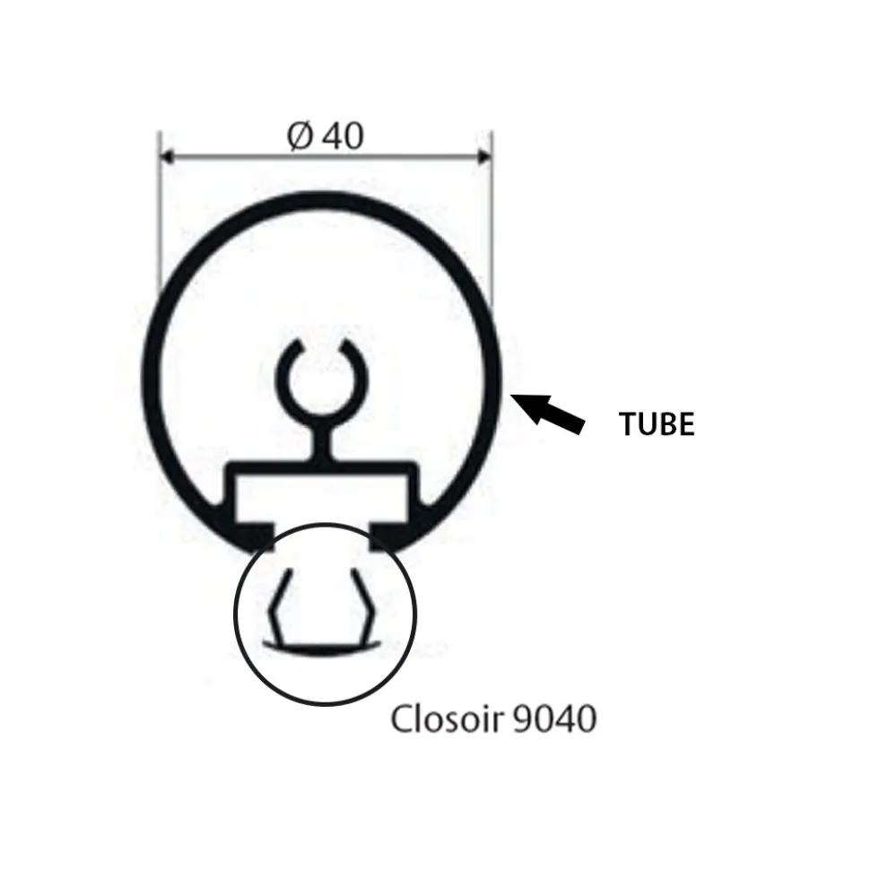 Closoir - pour main courante aluminium 540 S - 9040 RIVINOX