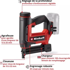 Cloueuse sans fil - TE-CN 18/32 Li - Solo - Power X-Change EINHELL