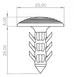 Clous podotactiles à frapper en polyamide Waccess - boîte de 200 WATTELEZ