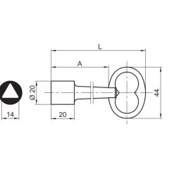 Clé pompier - triangle 14 mm - acier zingué COUILLET