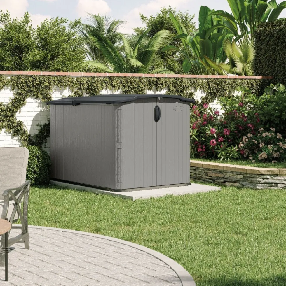 Coffre de jardin polyéthylène Slidetop - 2,77 m³ - plancher inclus SUNCAST
