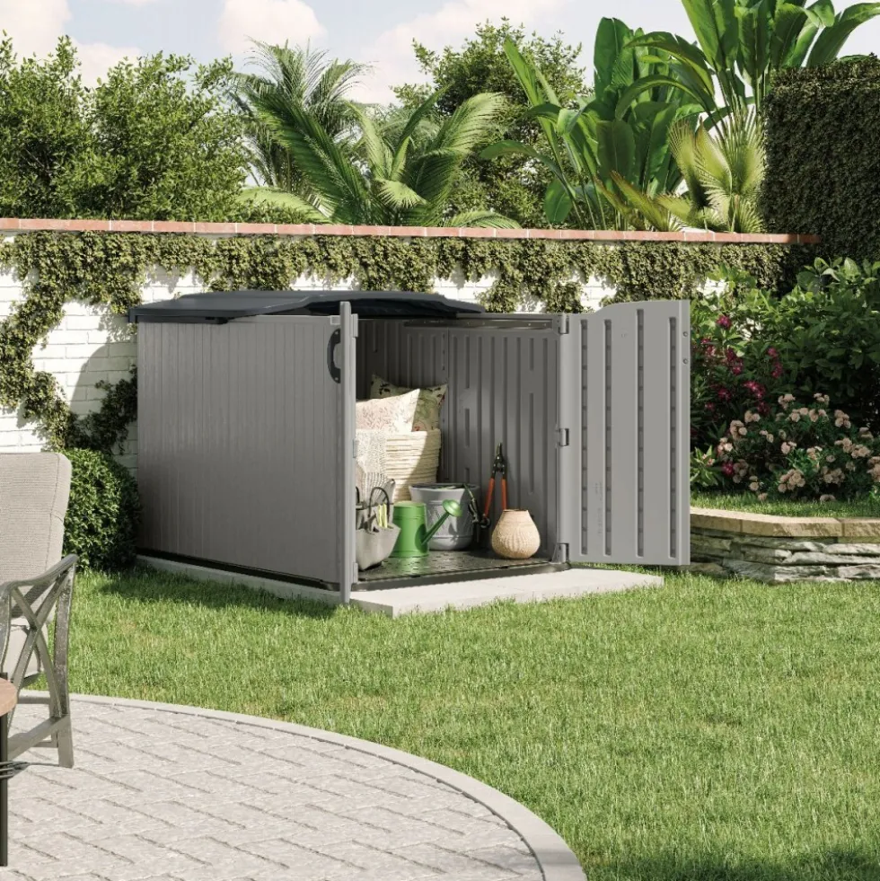 Coffre de jardin polyéthylène Slidetop - 2,77 m³ - plancher inclus SUNCAST
