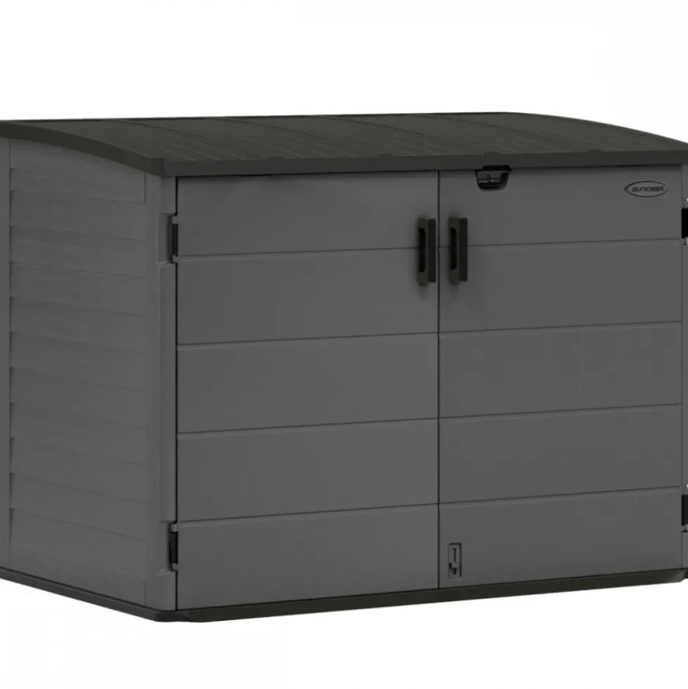 Coffre de jardin polyéthylène Stowaway - gris - 1,98 m³ - plancher inclus SUNCAST
