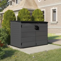 Coffre de jardin polyéthylène Stowaway - gris - 1,98 m³ - plancher inclus SUNCAST