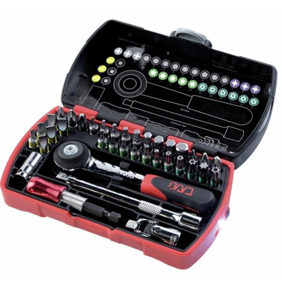 Coffret composition cliquet à douille radio + 36 outils pocket Light SAM OUTILLAGE