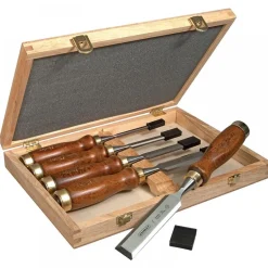 Coffret de 5 ciseaux à bois avec manche bois STANLEY