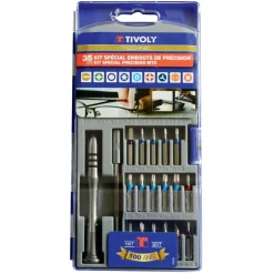 Coffret de 33 embouts de vissage PRECISION avec porte embout et tournevis TIVOLY
