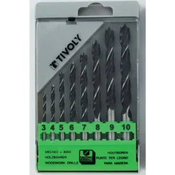 Coffret de 8 forets bois - 3 pointes - Ø 3 à 10 mm TIVOLY