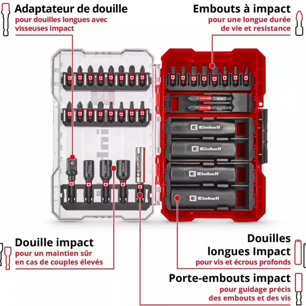 Coffret d'embouts et de douilles M-Case - 35 pièces EINHELL