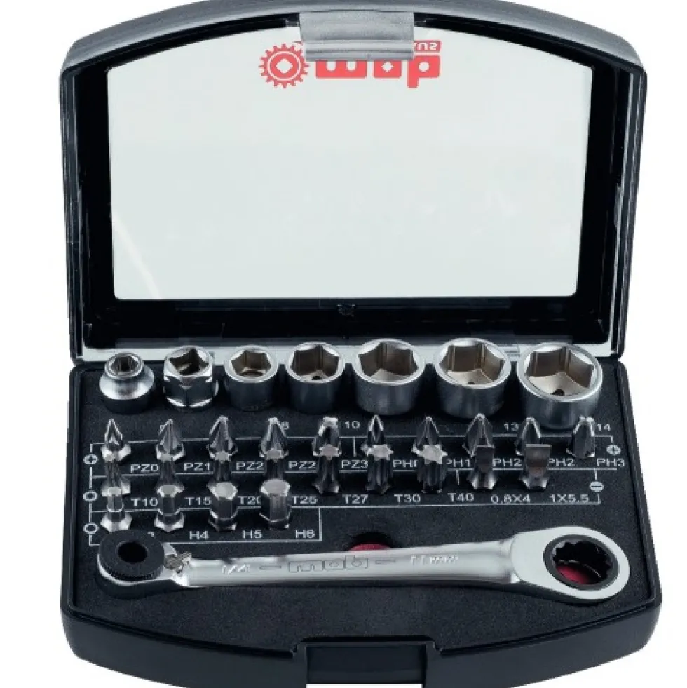 Coffret d'embouts et douilles 31 pièces - 23 embouts - 7 douilles MOB
