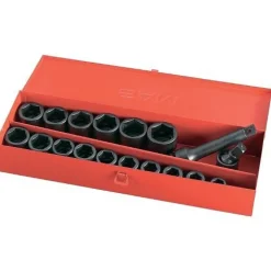 Coffret douilles à chocs 3/4'' 19 à 42 mm et accessoires - 18 pièces SAM OUTILLAGE
