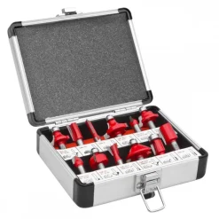 Coffret en aluminium de 12 fraises à bois pour défonceuse OFS12 HOLZMANN