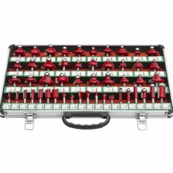 Coffret en aluminium de 50 fraises à bois pour défonceuse OFS50 HOLZMANN