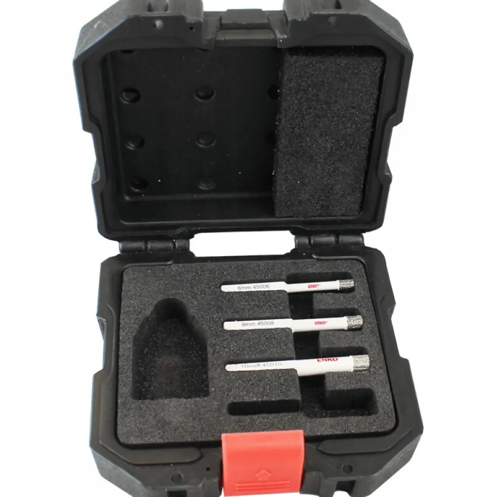Coffret foret diamant Dry-System - 3 pièces - spécial pose chevilles ERKO