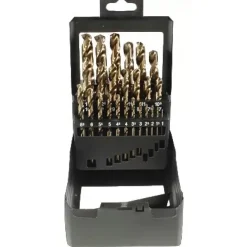 Coffret 25 forets HSS E5 taillés meulés cylindriques courts TC - Ø 1-13mm TIVOLY