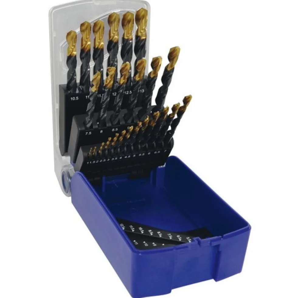 Coffret 25 forets métaux HSS - queue 3 méplats - Steam Tin TIVOLY