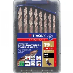 Coffret 19 forets métaux HSS taillés meulés affûtage Smart Point - Ø1-10mm TIVOLY