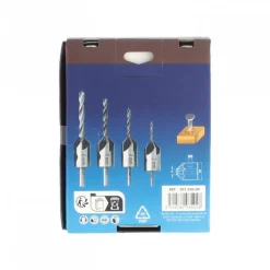 Coffret 4 mèches hélicoïdales + fraisoirs bois HSS LEMAN