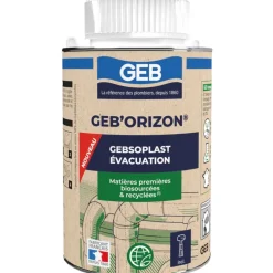 Colle PVC gel évacuation GEB'ORIZON pour canalisations - pot 250 ml GEB