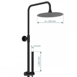 Colonne de douche avec mitigeur thermostatique noire mate Aquaduct SCHÜTTE