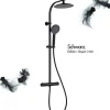 Colonne de douche avec mitigeur thermostatique - Madura Fresh noir mat SCHÜTTE