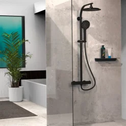 Colonne de douche avec mitigeur thermostatique - Madura Fresh noir mat SCHÜTTE