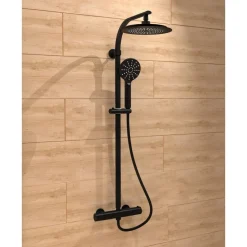 Colonne de douche avec mitigeur thermostatique - Madura Fresh noir mat SCHÜTTE