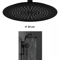 Colonne de douche avec mitigeur thermostatique - Madura Fresh noir mat SCHÜTTE