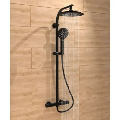 Colonne de douche avec mitigeur thermostatique - Madura Fresh noir mat SCHÜTTE