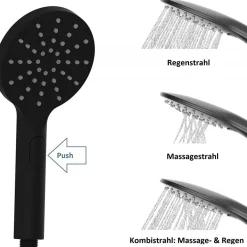 Colonne de douche avec mitigeur thermostatique - Madura Fresh noir mat SCHÜTTE