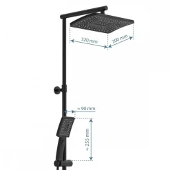 Colonne de douche avec mitigeur thermostatique noire mate Trento SCHÜTTE