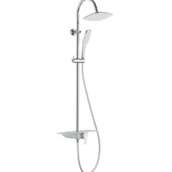 Colonne de douche avec mitigeur et tablette blanche - Waterway SCHÜTTE