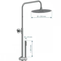 Colonne de douche avec mitigeur thermostatique chromée Aquaduct SCHÜTTE