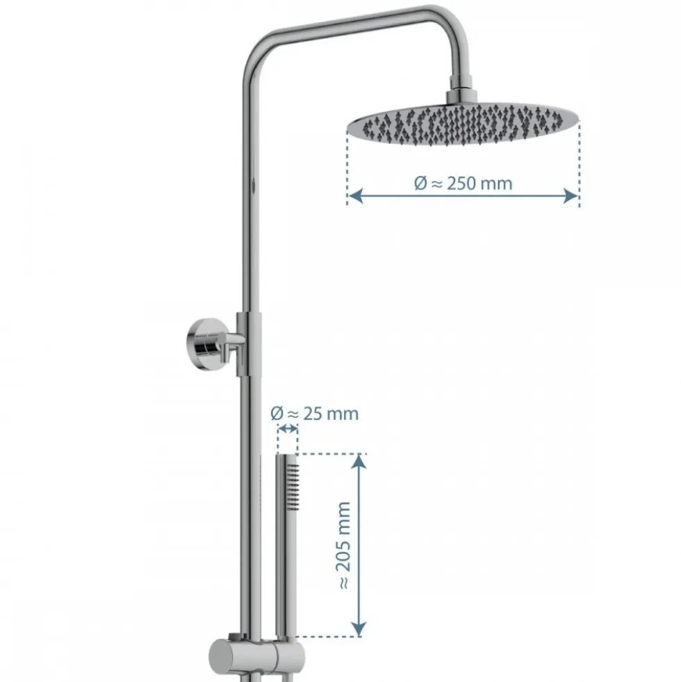 Colonne de douche avec mitigeur thermostatique chromée Aquaduct SCHÜTTE