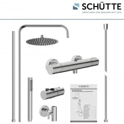 Colonne de douche avec mitigeur thermostatique chromée Aquaduct SCHÜTTE