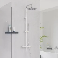 Colonne de douche avec mitigeur thermostatique chromée Aquaduct SCHÜTTE