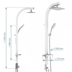 Colonne de douche blanc et chromé avec porte-savon - Madagaskar SCHÜTTE