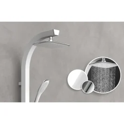 Colonne de douche blanc et chromé avec porte-savon - Madagaskar SCHÜTTE