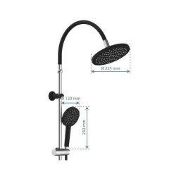 Colonne de douche - Chromé et noir - Matao Rain SCHÜTTE