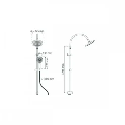 Colonne de douche - Chromé et noir - Matao Rain SCHÜTTE